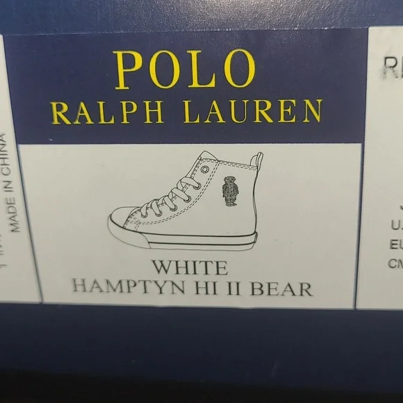 New Polo Bear by Ralph Lauren canvas high tops size 6.5jr=8wn - Picture 7 of 7